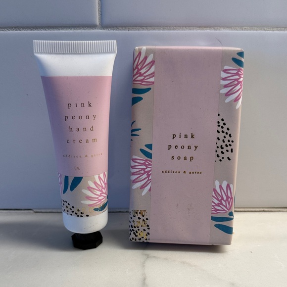 Floral Pink Peony Soap and Hand Cream Set - Picture 2 of 6